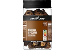 CHAMPILAND - Morille spéciale Séchée - Champignons Sauvages Sélectionnés - Triés à la Main dans le Sud-Ouest de la France - Saveur Exceptionnelle - Riche en Protéines - Pot de 30 g