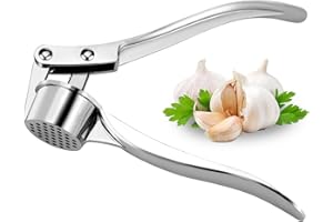 PROPOG Schiaccia Aglio Acciaio Inox Professionale, Spremiaglio in Acciaio Inox, Trita Aglio Manuale-ComodoFacile da PulireDurevole Cucina