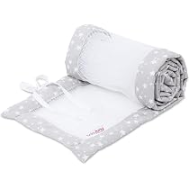 Babybay Tour De Lit En Maille Pour Lit Bébé | Blanc étoiles Rosé | Respirant Et Sécuritaire | Certifié Oeko-Tex - 7