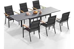 Homall Table de Jardin Exterieur,Aluminium Extensible Table a Manger de Jardin,Imperméable,Antirouille et Résistant Aux Rayures