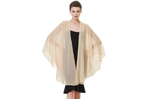 BEAUTELICATE Femme Étole Châle Elégant Foulard Boléro Cape en Mousseline de Soie pour Robe de Soirée Mariage Mariée Cérémonie