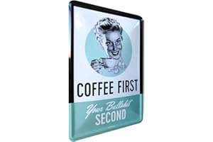 Nostalgic-Art 10297 Say It 50 's Coffee First, Chapa Postal, 10 x 14 cm