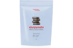 PharmaPower Slurpyoats Farina d’Avena Istantanea Integrale Gusto Biscotto di Cacao e Vaniglia, Senza Glutine, Senza Lattosio e Senza Zuccheri Aggiunti, Vegana, 500 g