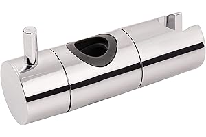 aquaSu® Ślizgacz do słuchawki prysznicowej | pasuje do drążka prysznicowego o średnicy 18 mm | do regulacji wysokości głowicy prysznicowej | tworzywo sztuczne | chrom | suwak | 72353 4