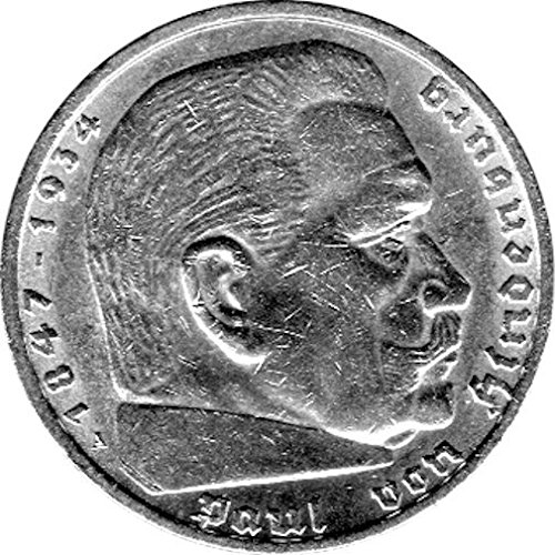 Preisvergleich Produktbild 5 Reichsmark Deutschland, 1938 A, "Hindenburg" (Jäger: 367) Vorzüglich