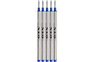 NEO+ Recharges Pen compatibles avec les rollers de la ligne Montblanc: Solitaire, Noblesse, Generation, Scent, Bohème, Classic et StarWalker, Jinhao, Gullor Rollerball (5 x BLEUE)