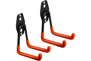 Maclean 1x Gancio per garage, Supporto da parete per garage Portagomme, attrezzi, scala, bicicletta | Gancio a muro per organizzazione, doppio gancio (2, Carico max. 70kg)