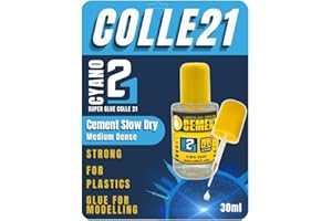 CEMENT SLOW DRY MEDIUM by Colle21/AmmoMig – Colle forte et précise pour maquettes plastiques – 30 mL