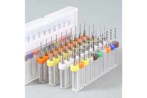 Michear 10Pcs Micro Drill Bits Set Diameter 0.1mm to 3.0mm PCB Carbide CNC Print Circuit Board Tungsten Twist Tool for Engraving Wood Plastic Metal (0.3-1.2mm)