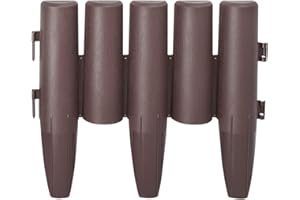 AufuN Kunststoff Rasenkante 19,6m Holzoptik Beeteinfassung Garden Border aus Polypropylen, Mähkante Beetumrandung Palisade Garten dekorativ, 1 Element BxHxT: 28x24x1 cm, Braun
