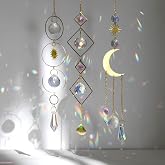 OFFCUP Crystal Dream Catcher, 3 Pieces Rainbow Prism Wind Chimes for Window Bedroom Garden Office Party Wedding