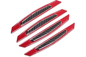 Zulbceo 4 Pcs Car Universal Carbon Fiber Door Guard, Decorative Door Protector, Door Edge Protection Strip, Bumper Guard,Car Door Protector Universal Auto Door Side Edge Protection Sticker