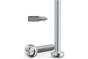 Valorada 20Pcs M4 Screws, M4 x 30mm Pan Head Machine Screws, Phillips Drive, Fully Threaded, Zinc Steel, Bright Finish with Bit