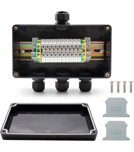 WACH AUF DIN-rail eindblokken Kit, DIN-railconnectoren met IP66 1 in 4 uit waterdichte aansluitdoos, UK 2.5 universele klasse eindblokken, grondblokken einde, aansluitblok via aansluitkit WACH AUF DIN-rail eindblokken Kit, DIN-railconnectoren met IP66 1 in 4 uit waterdichte aansluitdoos, UK 2.5 universele klasse eindblokken, grondblokken einde, aansluitblok via aansluitkit