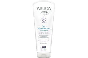 ‎WELEDA WELEDA Bio Baby Med 3in1 Waschbalsam Weiße Malve - Naturkosmetik Duschgel/Shampoo mit Kokosöl & Mandelöl für hochsensible bis neurodermitische Haut reinigt die Haut sanft (vegan, 200ml)