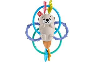 Fisher-Price-babyskallra och BPA-fri bitleksak med flexibla ringar för nyfödda, Twist & Teethe-utter, HJW12