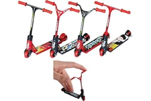 JRYGAC 4 Pièces Mini Vélos, Finger Scooter à Doigts, Doigt Scooter Scooter Set, Mini Scooters pour Entraînement et Loisirs, Jouet de Jouets Educatifs Jouets Fête pour Enfant Adultes (Noir et Rouge)