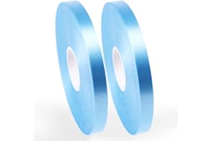 Y IRAN 2 Rolls Light Blue Balloon Ribbon 8mm, 50m/roll Light Blue Ribbon Light Blue Curling Ribbon Blue Balloon String for Gift Wrapping Crafts Birthday Party Floral Festival Wedding Christmas Decorations