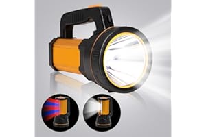 MAYTHANK Torcia LED Potente Professionale USB C Ricaricabile,Lanterna/10000Lumen/Grande batterie Lunga durata/lunga distanza/Tracolla /IPX4 Impermeabile,Torcia Elettriche grossa Flashlight Potenza