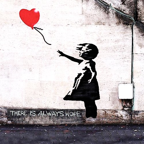 Banksy Graffiti Künstler ‚Girl Ballon There is Immer Hoffnung‘ – 40.6cm (40cm) Kissenbezug - 2