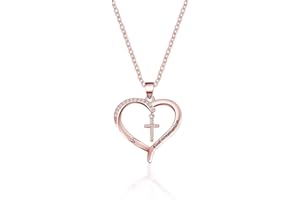 BAUNA Regalo per la prima comunione per ragazze, croce cristiana, regalo per battesimo