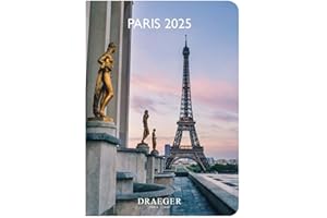 DRAEGER PARIS Planer kieszonkowy 2025 - Paryż, 11,5 x 16 x 1,2 cm, kratka od stycznia do grudnia 2025 r., twarda okładka, 7 języków - 1 tydzień na 2 stronach, papier z certyfikatem FSC®