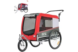 PAPILIOSHOP ZETA Rimorchio Carrello per il Trasporto in Bici del tuo Cane Passeggino Animali Domestici in 3 Taglie