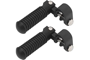 QIILU Staffa Poggiapiedi Morsetto Pedana Moto per Protezione Barra Paramotore Motore 1 adatta (Nero)