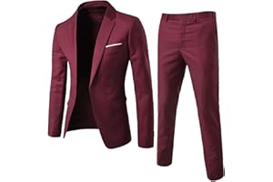 LIADDKV Traje de hombre de corte estrecho, 2 piezas traje de negocios para bodas, fiestas, para primavera y otoño. Estilo clásico profesional, excelente traje para hombres