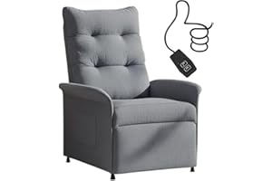 SOSINYA Poltrona Relax Elettrica, Schienale Regolabile 105°-155°, Ergonomica e Confortevole, Tessuto Resistente e Traspirante, Salvaspazio con Tasche Laterali, Facile da Pulire, Design Elegante
