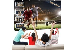 DANNEEFORSU7 Schermo per Proiettore 120 Pollici - Telo Proiettore Portatile 16:9 4K Full HD, Anti Rughe Pieghevole, Schermo Doppia Faccia, Schermo di Proiezione per Esterni per Home theater