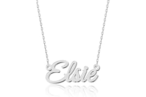 UMAGICBOX Exquisite Personalized Name Necklace|Choose from 14 Font Styles|Customizable 18K Gold Plated Stainless Steel & Sterling Silver Pendant|Unique Gift for Her