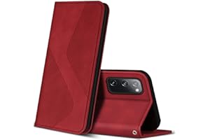 ZONNAVI Etui z Klapką do Samsung Galaxy S20 FE 5G/4G, Portfel z Skóra PU z Gniazda na karty i Podpórka, Ochrona Przed Wstrząsami Flip Etui do Samsung S20 FE 5G/4G (Czerwony)