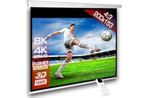 ALPHAVISION Motorleinwand SlenderLine 200 x 153cm (BxH) - 4:3 Format - 2D/3D - FULL-HD - 4K Ultra HD - Beamer Leinwand inkl. Funkfernbedienung