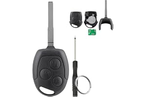 GZXNKEY 433MHZ 4D63 Chip for Ford Car Remote Key for Ford Focus Fiesta S-Max C-Max Galaxy Mondeo Car Key 3 Buttons with HU101 Blade Screwdriver Key Ring