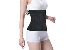 KEWUF Fascia Invernale Donna, Fascia Elastica Lombare, Cintura Calda Inverno, Cintura Lombare A Maglia, Calda E Protezione Dal Freddo, Spessa E Con Pelo, Per Donne, Uomini, Anziani (Nero, 30 * 30 Cm)