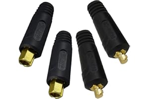 RIVERWELD Cavo di saldatura TIG Pannello Connettore-Spina DKJ10-25 e EDKL10-25 200Amp Raccordo rapido 4 pezzi