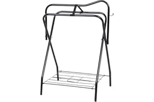 VOSS.farming Sattelständer, Metall Sattelhalter mit Ablagegitter, klappbar und mobil