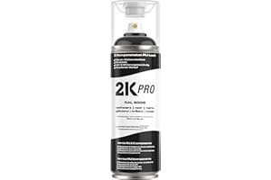 2K PRO 2K Spraydose 400ml - 2 Komponenten Sprühlack, Schnelltrocknender Spritzlack, UV-Beständig, Stoss- und Kratzfest | RAL9005 - Tiefschwarz Glanz