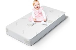 MUUN – Materasso Lettino 60x120, H 16 cm, per Neonato, Antisoffoco con Aloe Vera, Materasso Culla o per Lettino da Campeggio, Traspirante Non Sfoderabile, Modello BEBÈ