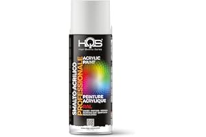 HQS HIGH QUALITY SPRAY HQS Bombe de peinture acrylique, couleurs Ral (Ral 9010 - Blanc mat)