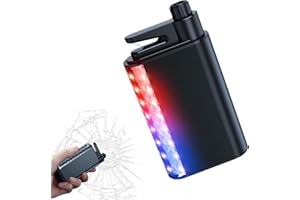 7JI 3-in-1 Fahrzeug-Sicherheitshammer-Notfallwerkzeug, Auto Nothammer mit Gurtschneider Für Autoglas Fenster Multifunktionaler Fahrzeug-Fensterbrecher mit Licht, Fluchtwerkzeug