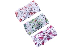 COUXILY Baby bandeau Super extensible turban Headwrap noués pour les bambins et les enfants infantiles,3 mois à 10 ans,Multicolore-E16-d