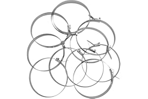 Alkan Lot de 10 colliers de serrage universels préfabriqués en acier inoxydable (AISI 430) - Longueur : 480 mm - Avec clips/bande de collier de serrage pour notre pince à colliers de serrage