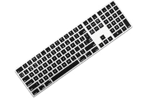 Masibloom Silikon-Tastaturabdeckung für Apple iMac Magic Keyboard mit Ziffernblock MQ052LL/A (A1843), US-/EU-Layout, ultradünne Schutzfolie (schwarz)