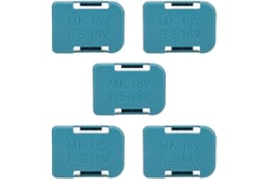 SHARAINN Lithium Battery Storage Rack, 5Pcs Battery Holder Wall Mount Storage Shelf Rack, Fixing Bracket Suitable for Dewalt 18V Batteries and for Makita 18V Batteries.(Cyan)