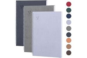 VJ VICTORIA'S JOURNALS Victoria's Journals - A4 Notebook, Hardcover A4 Lined Notebook with 8mm Line Spacing, 80 gsm, 160 Pages, Pack of 3, ‎21 x 5 x 29.7 cm, Grey