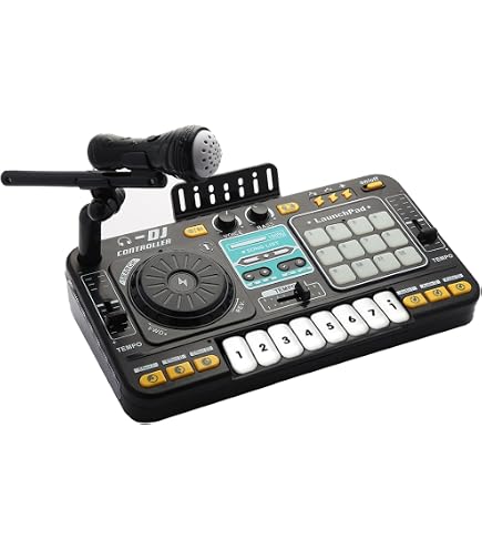 OZMI Tavolo DJ Musicale Per Bambini Con Microfono E Luci - Oltre 100 Suoni, Bluetooth, Dai 3 Ai 12 Anni