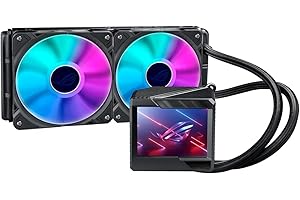 ASUS ROG Ryujin II 240 ARGB all-in-one liquid CPU cooler with 35" LCD display, compatible with Intel LGA 1700/1150/1151/1155/1156/1200/2066 and AMD AM4/TR4, two Noctua iPPC 2000 PWM radiator fans
