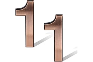 SAVITA 2 Pezzi 7cm Numeri per Cassette Postali in Bronzo, Adesivi per Numeri di Indirizzo, Cartelli per Numeri di Porte per Auto Appartamenti Hotel (Numero 1)